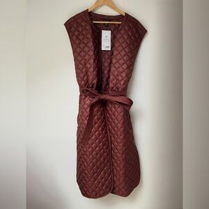 Athleta - whispering featherless, long vest. Size 2X. Mahogany brown. NWT